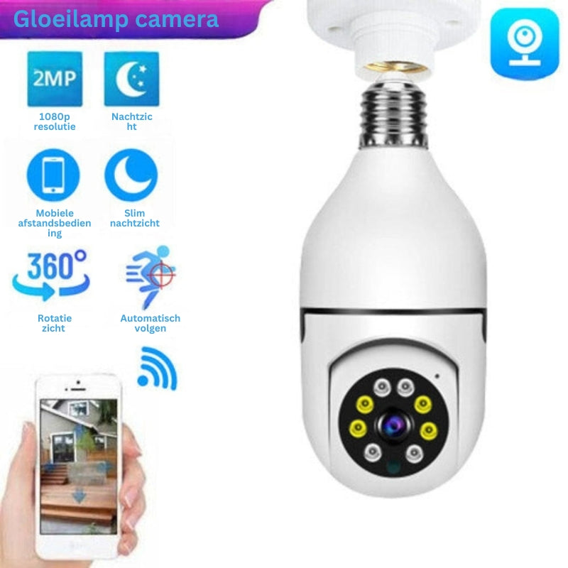 GuardGlow - Slimme lichtcamera met full-color nachtzicht en bewegingsdetectie voor beveiliging van uw huis