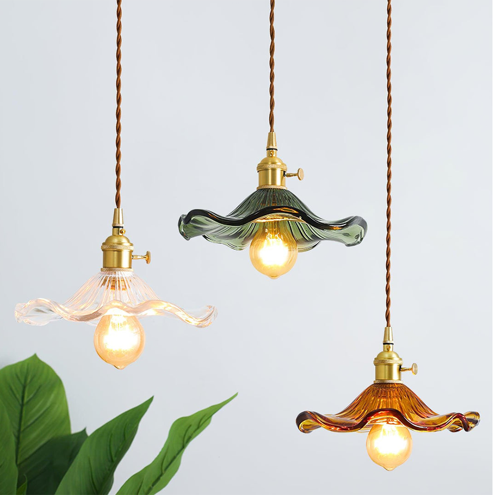 NordicBloom - Elegante hanglamp van glas en messing