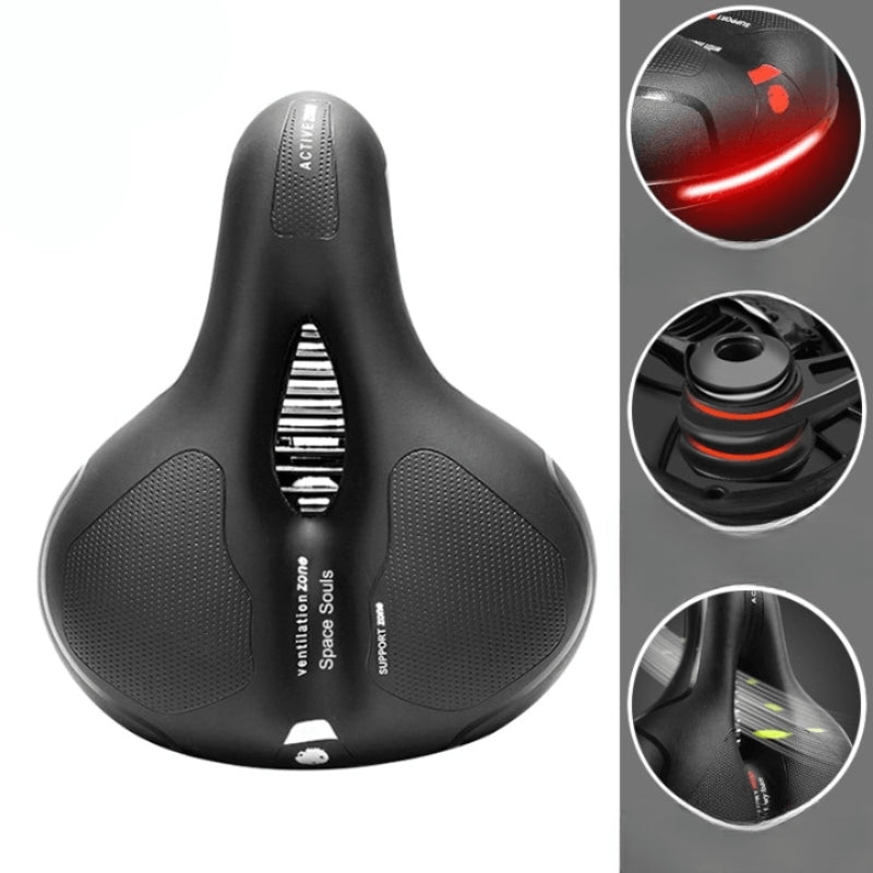 ErgoSeat – Comfortabel gevoerd fietszadel met ventilatiezone en reflecterende veiligheidsstrip