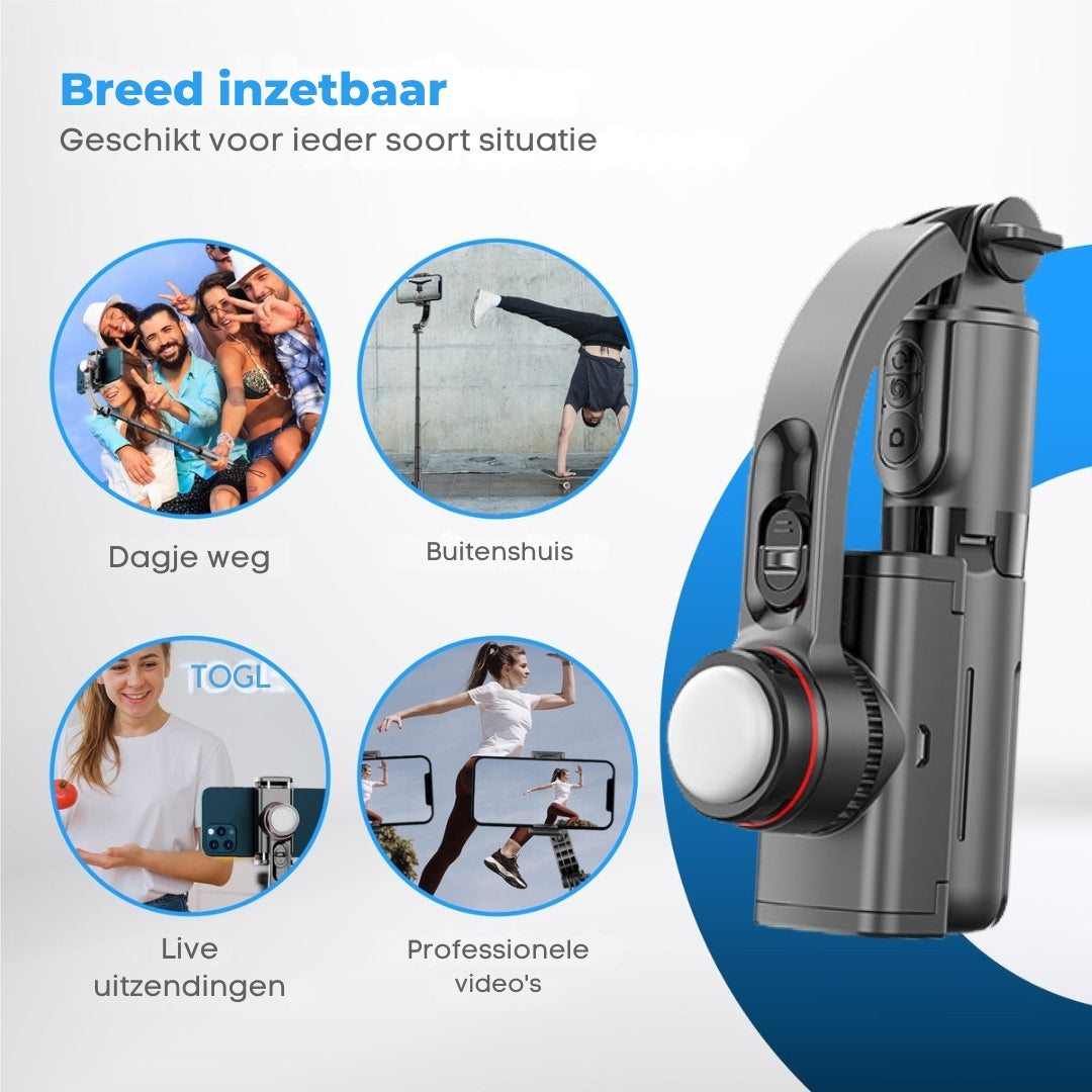 SnapEase - 360° Zelfie Stick voor vloeiende opnamen met Bluetooth afstandsbediening
