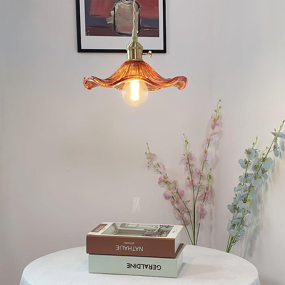NordicBloom - Elegante hanglamp van glas en messing