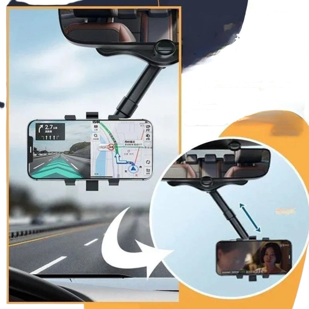 DriveSafe - Uitschuifbare autotelefoonhouder met instelbare kijkhoeken en 360° draaibaar ontwerp