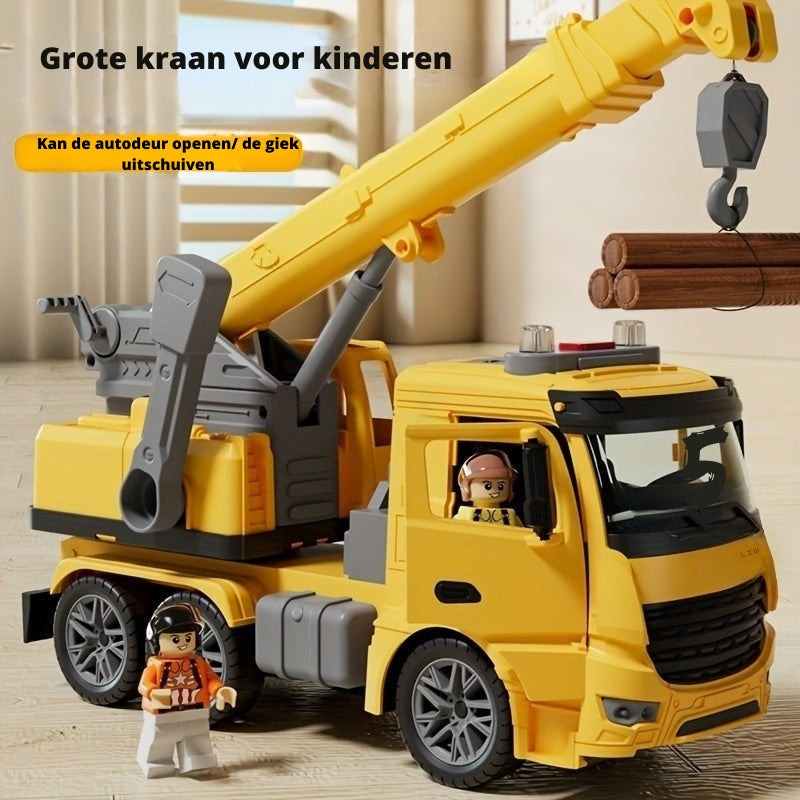 CraneCraft - Realistische kraanwagen met lichten, geluiden en een beweegbare arm voor kinderen