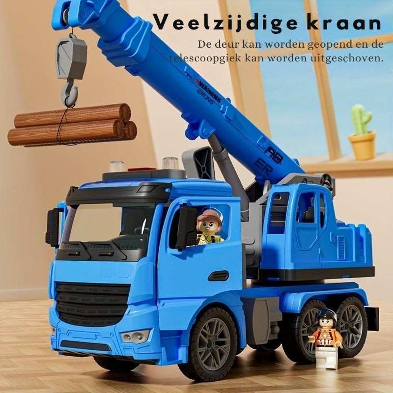CraneCraft - Realistische kraanwagen met lichten, geluiden en een beweegbare arm voor kinderen