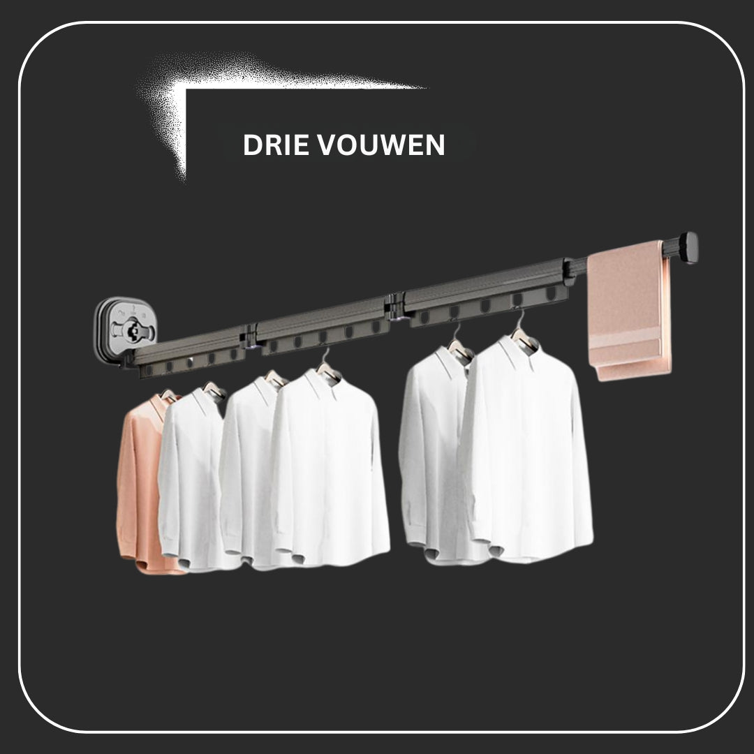 FlexiDry - Droogrek voor kleding aan de muur met verstelbaar opvouwbaar ontwerp