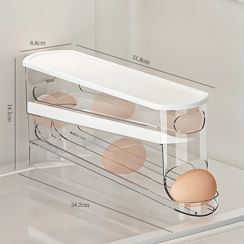 EggVault - Automatisch Schuifbaar eierplateau voor Koelkast Ei Opslag en organisatie