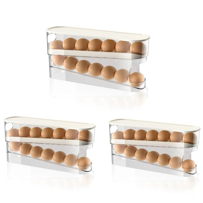 EggVault - Automatisch Schuifbaar eierplateau voor Koelkast Ei Opslag en organisatie