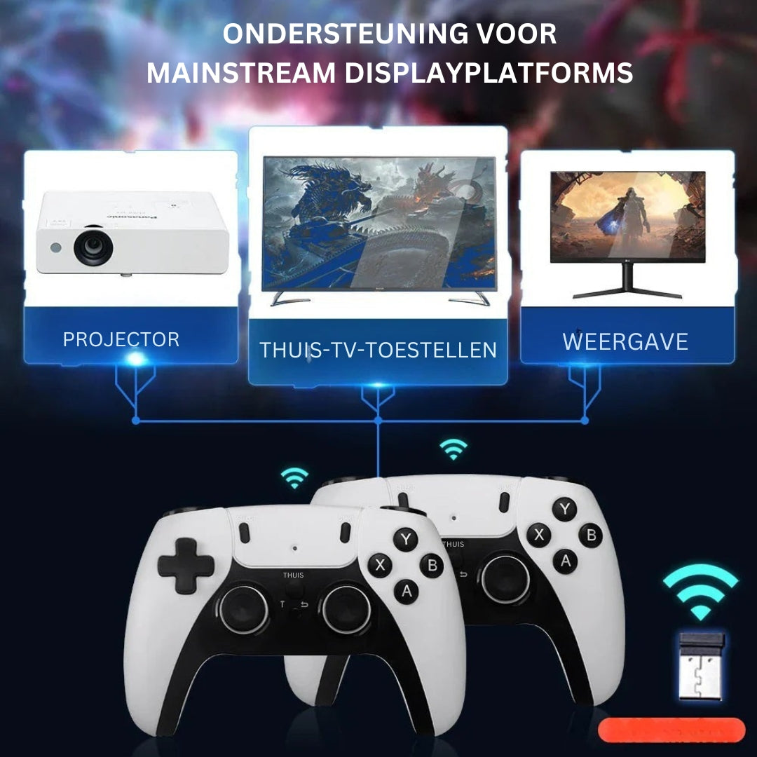 RetroMax - 4K handheld gameconsole met 2 draadloze controllers Stekker en Speel TV Stok