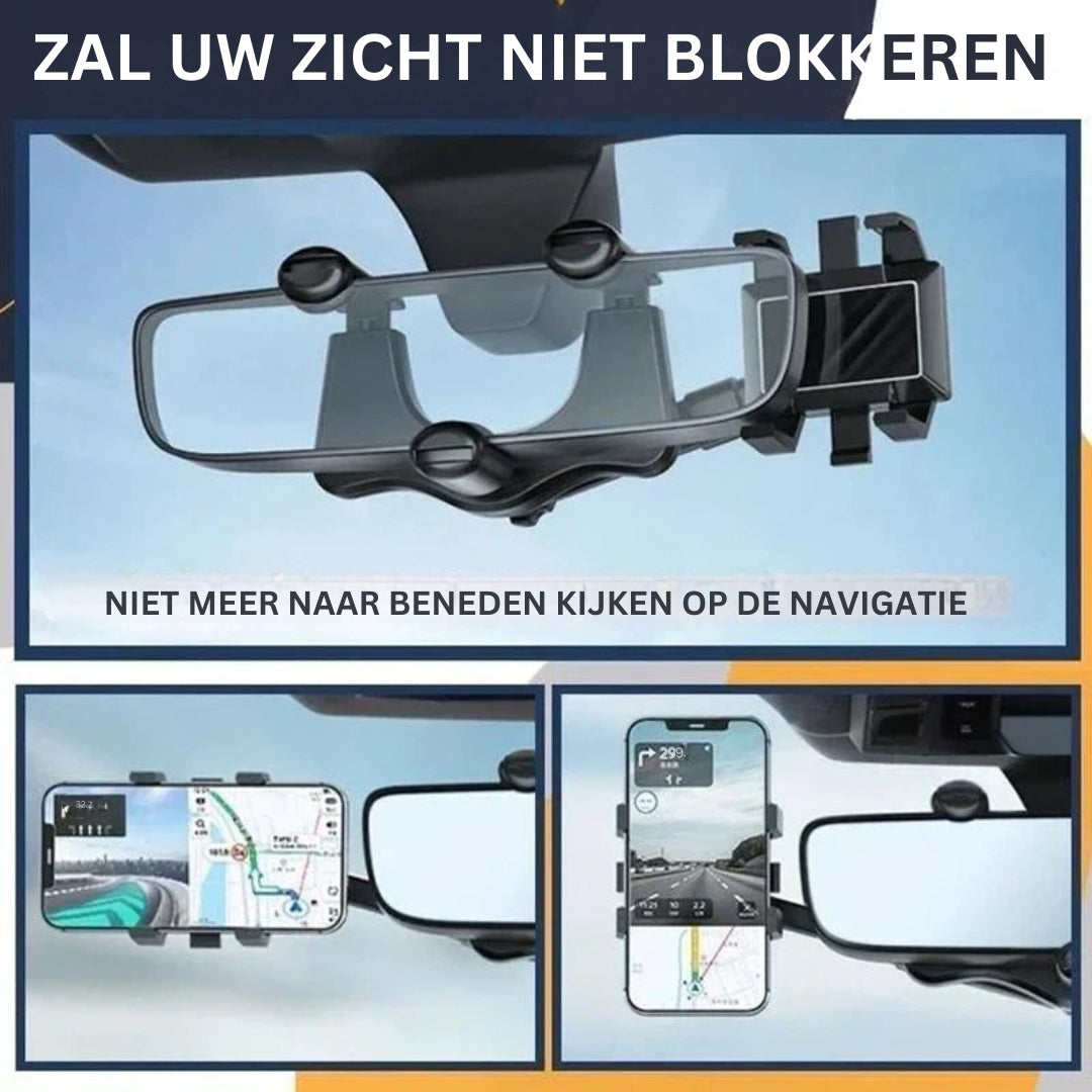 DriveSafe - Uitschuifbare autotelefoonhouder met instelbare kijkhoeken en 360° draaibaar ontwerp