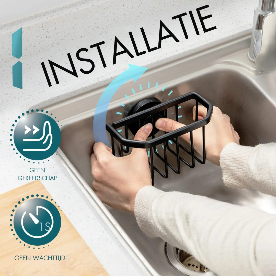 SnapHold - Veilige zuignaphouder voor sponzen borstels en gootsteenorganisatie