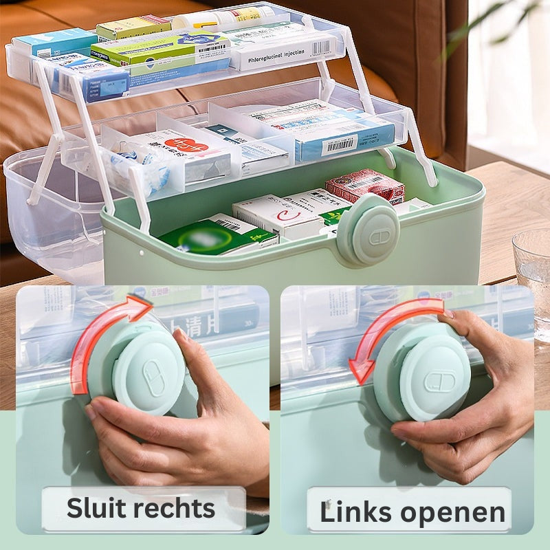 FoldEase - Compacte opvouwbare medicijndoos met meerdere gelabelde compartimenten