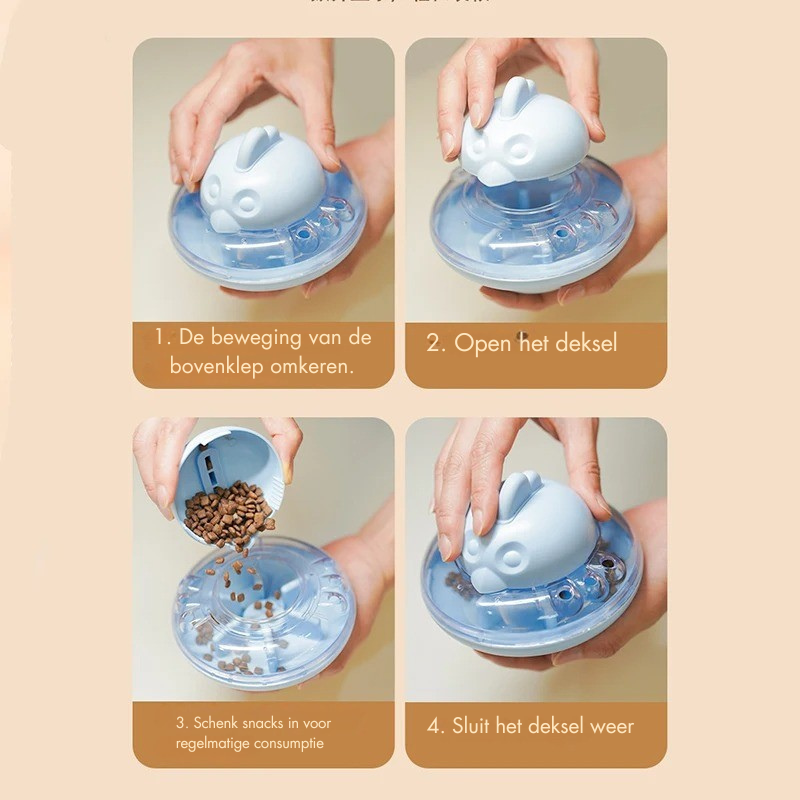 PetPlay - Ronde Behandel Dosering Puzzle Speelgoed voor honden en katten voor gezond eten