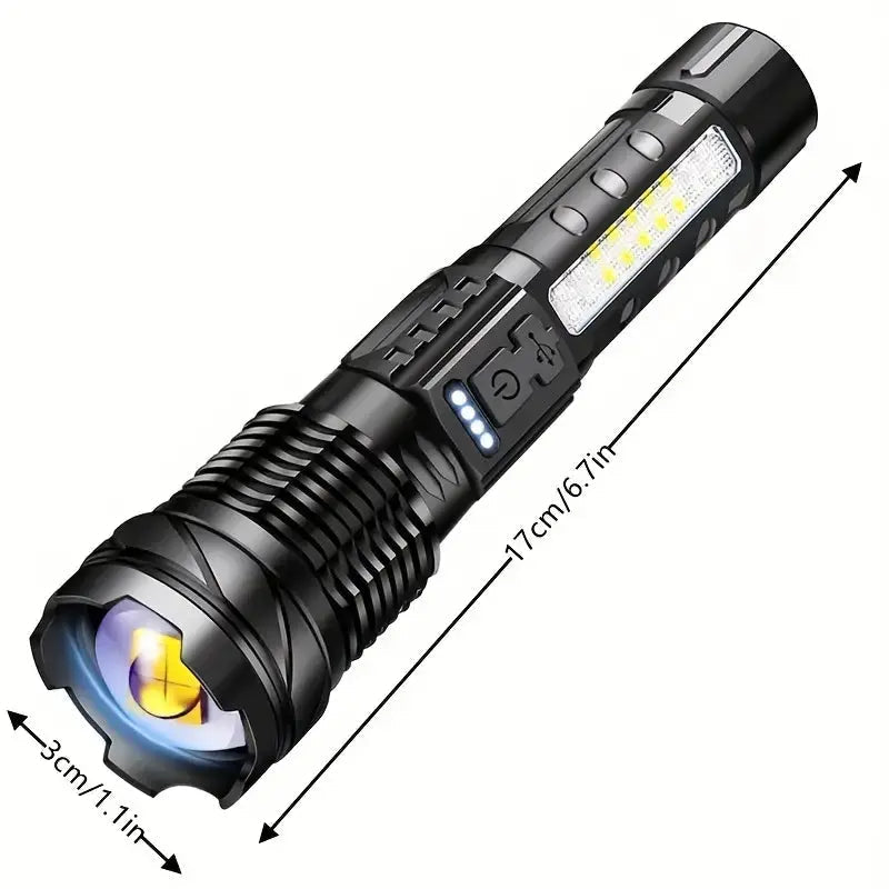 BrightBeam – 5000 Lumen Militaire Zaklamp met Geavanceerde LED Functies