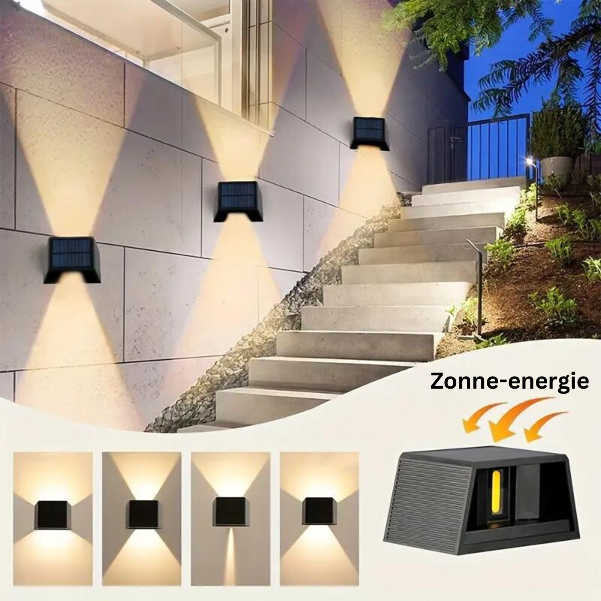 EcoGlow - LED-zonnewandlamp voor moeiteloze buitenverlichting