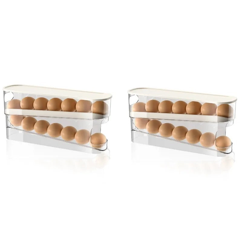 EggVault - Automatisch Schuifbaar eierplateau voor Koelkast Ei Opslag en organisatie