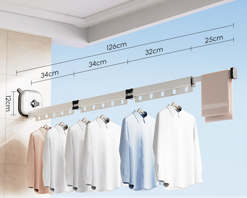 FlexiDry - Droogrek voor kleding aan de muur met verstelbaar opvouwbaar ontwerp