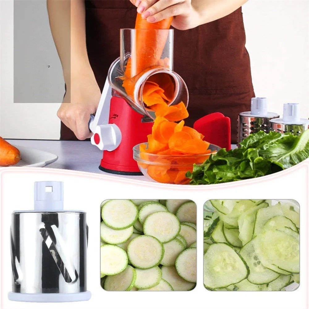 KitchenEase - Multifunctionele knoflookmolen aardappelrasp en groenterasproller