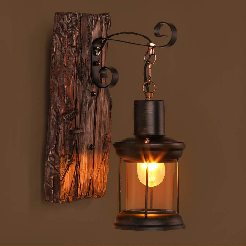 LumaCraft - Elegante wandlamp met glazen en houten voet