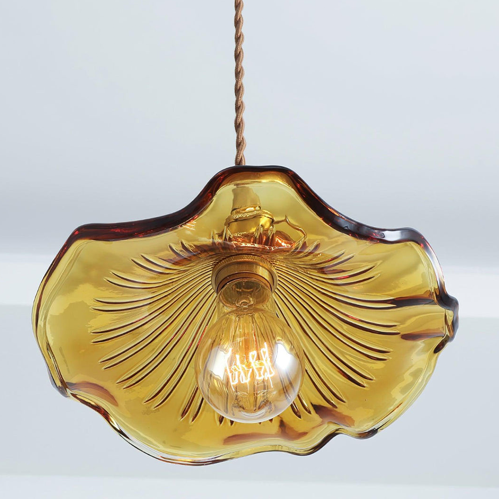 NordicBloom - Elegante hanglamp van glas en messing