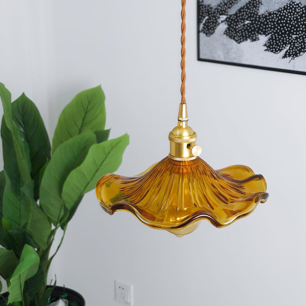 NordicBloom - Elegante hanglamp van glas en messing