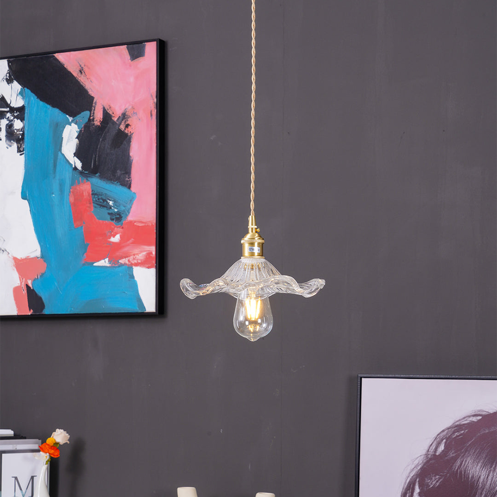 NordicBloom - Elegante hanglamp van glas en messing