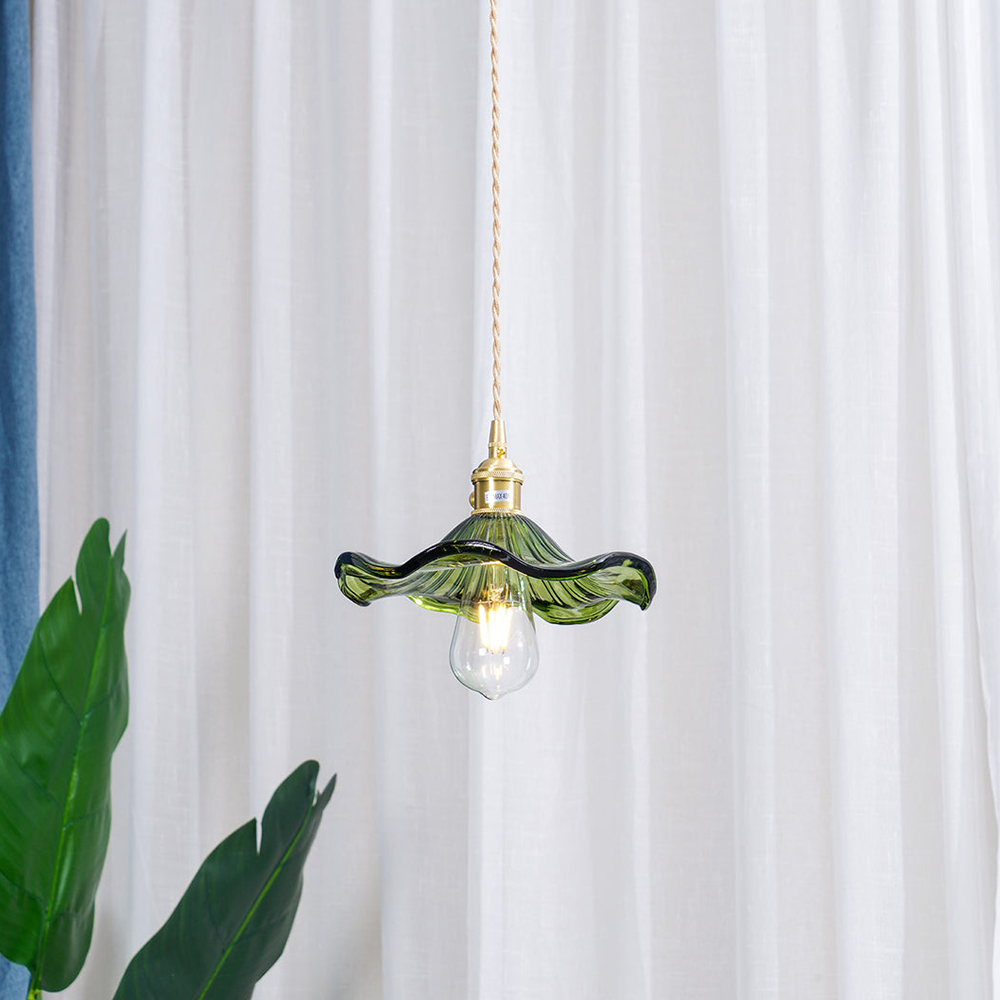 NordicBloom - Elegante hanglamp van glas en messing