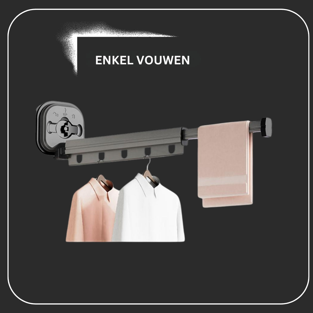 FlexiDry - Droogrek voor kleding aan de muur met verstelbaar opvouwbaar ontwerp