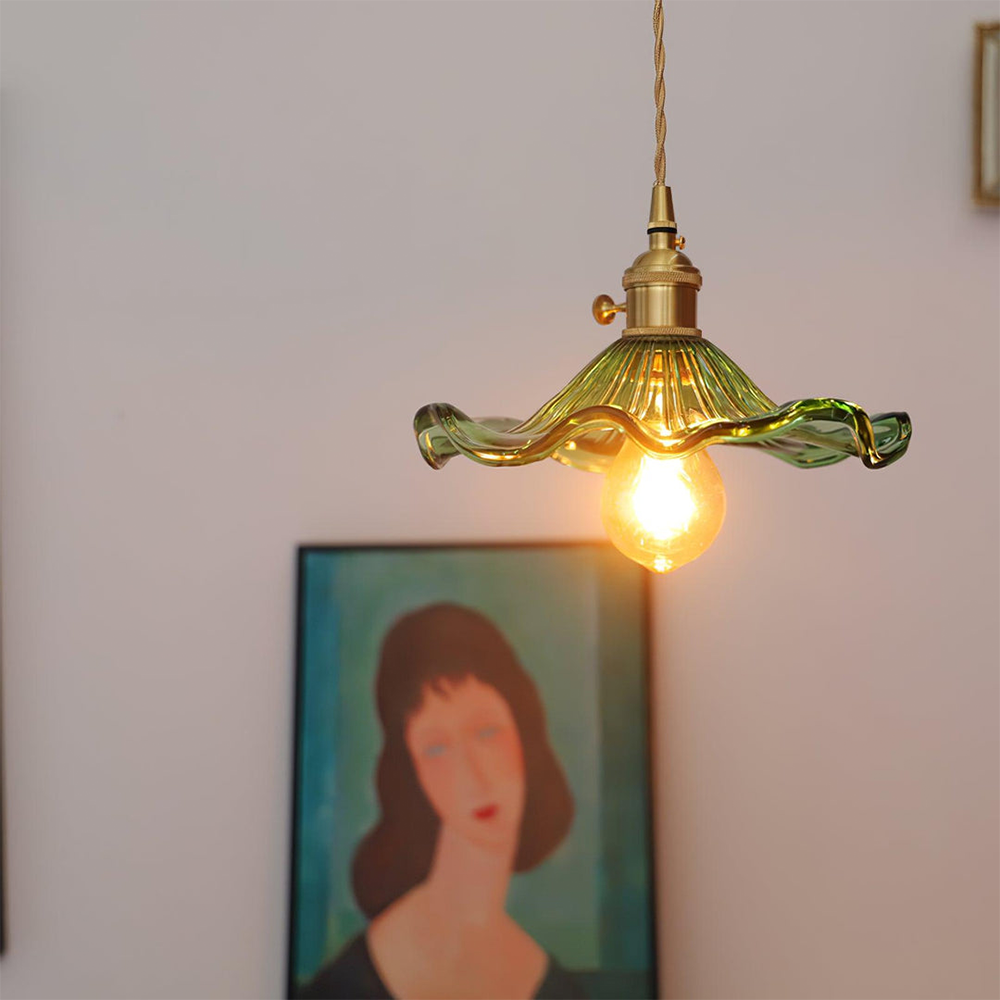 NordicBloom - Elegante hanglamp van glas en messing