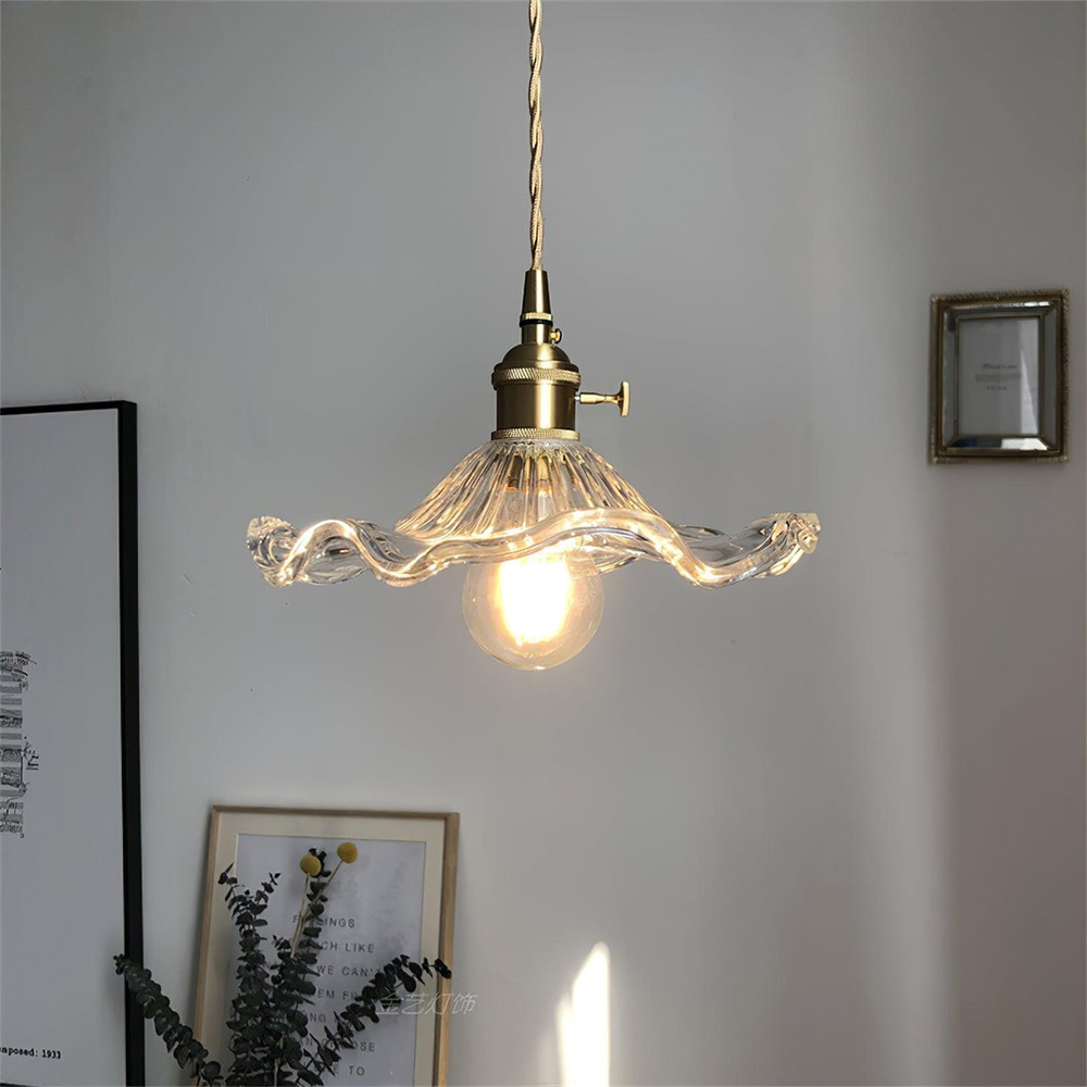 NordicBloom - Elegante hanglamp van glas en messing