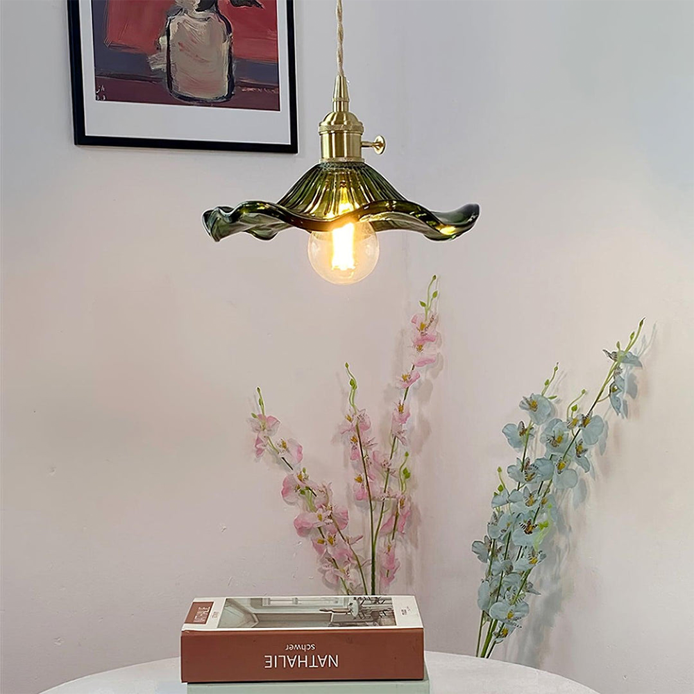 NordicBloom - Elegante hanglamp van glas en messing