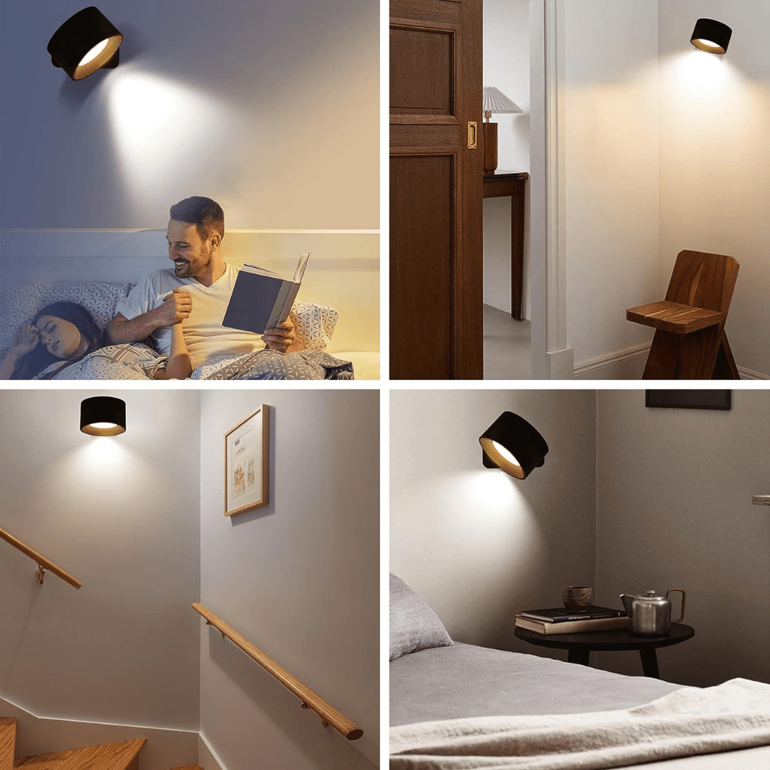 GlowFlex - Draadloze oplaadbare wandlamp met 360° draaibaarheid