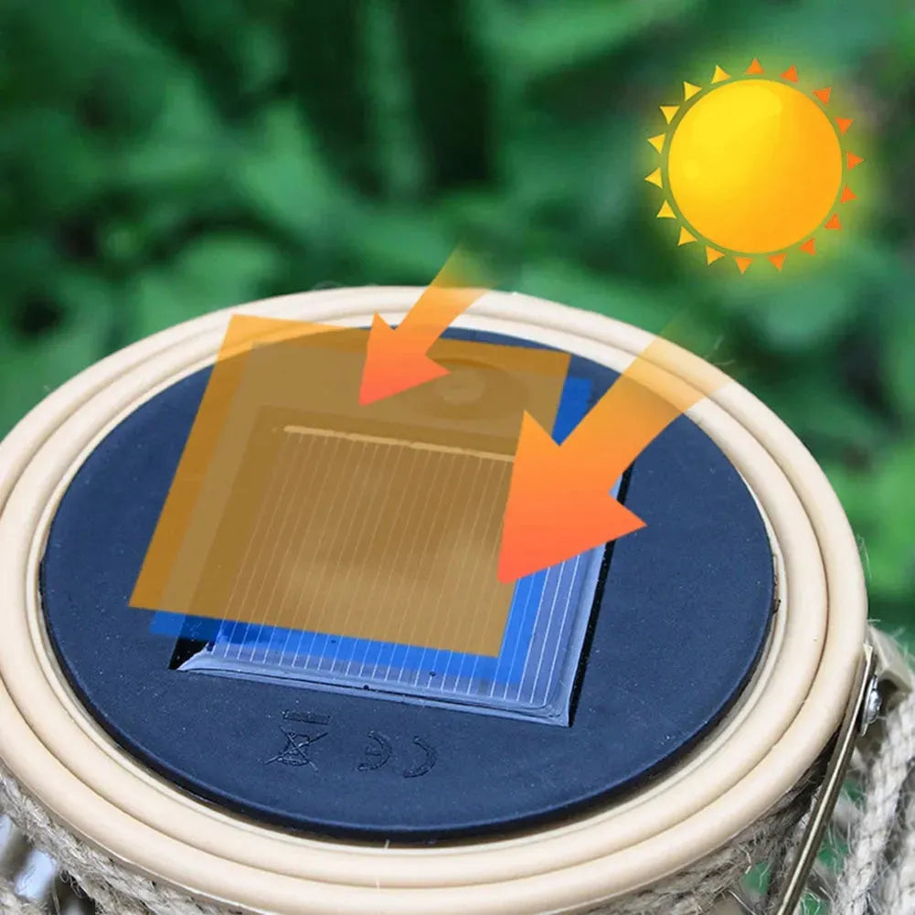 SolarGlow - Lantaarn op zonne-energie voor elegante buitenverlichting en warmte