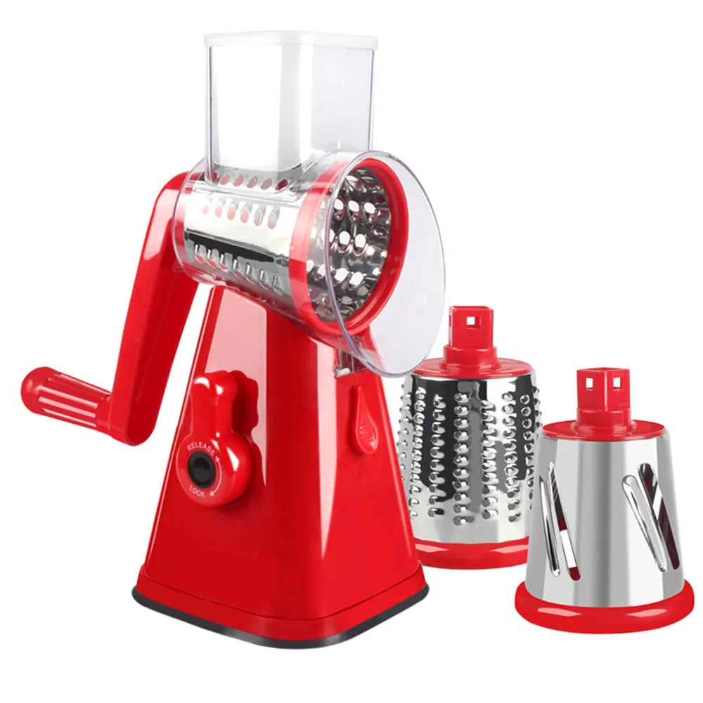 KitchenEase - Multifunctionele knoflookmolen aardappelrasp en groenterasproller