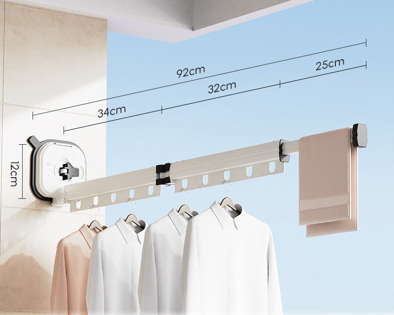 FlexiDry - Droogrek voor kleding aan de muur met verstelbaar opvouwbaar ontwerp