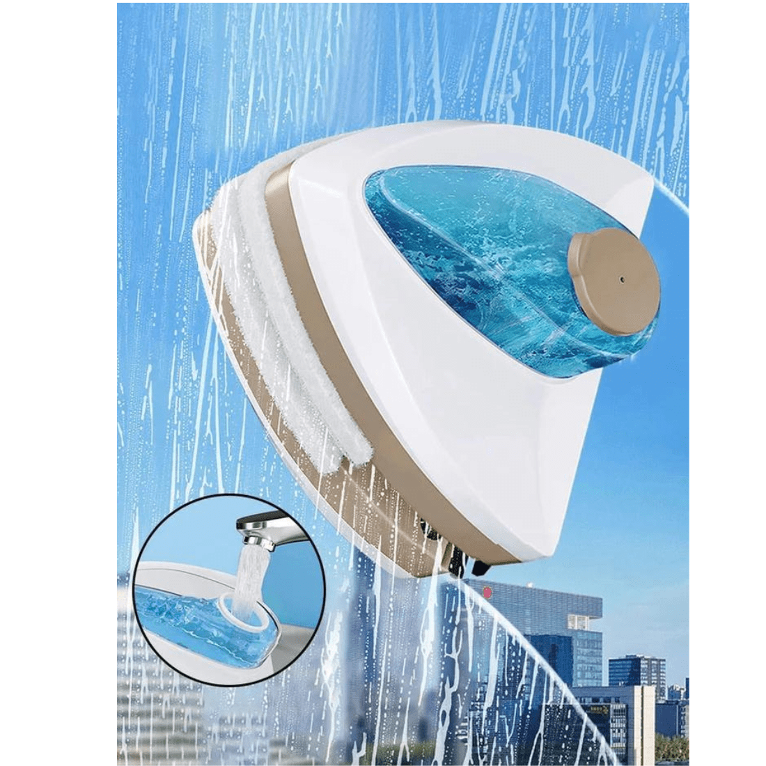 MagnetWipe - Magnetische dubbelzijdige raamreiniger met driehoekig ontwerp voor snelle reiniging